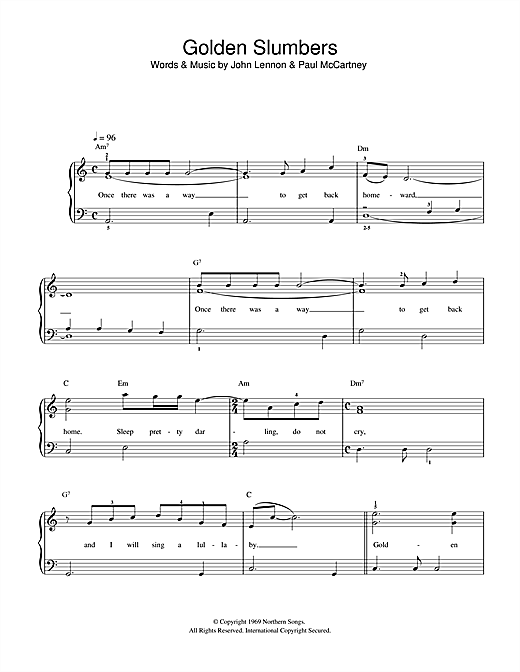 Preview The Beatles Golden Slumbers Pop sheet music, notes and chords for Beginner Piano, SKU: 32202 sheet music, piano notes, chords, guitar tabs, score, transpose, transcribe, how to play, guide, download, learn, tutorial, progression, song, artist, awards, billboard, mtv, vh1, tour, single, album, release