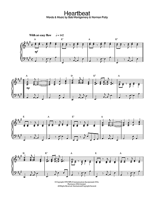 Preview Bob Montgomery Heartbeat Film and TV sheet music, notes and chords for Piano, SKU: 32234 sheet music, piano notes, chords, guitar tabs, score, transpose, transcribe, how to play, guide, download, learn, tutorial, progression, song, artist, awards, billboard, mtv, vh1, tour, single, album, release