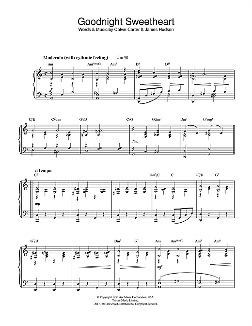 Preview Ray Noble Goodnight Sweetheart Film and TV sheet music, notes and chords for Piano, SKU: 32237 sheet music, piano notes, chords, guitar tabs, score, transpose, transcribe, how to play, guide, download, learn, tutorial, progression, song, artist, awards, billboard, mtv, vh1, tour, single, album, release