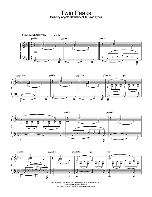 Preview Angelo Badalamenti Theme from Twin Peaks Film and TV sheet music, notes and chords for Piano, SKU: 32275 sheet music, piano notes, chords, guitar tabs, score, transpose, transcribe, how to play, guide, download, learn, tutorial, progression, song, artist, awards, billboard, mtv, vh1, tour, single, album, release