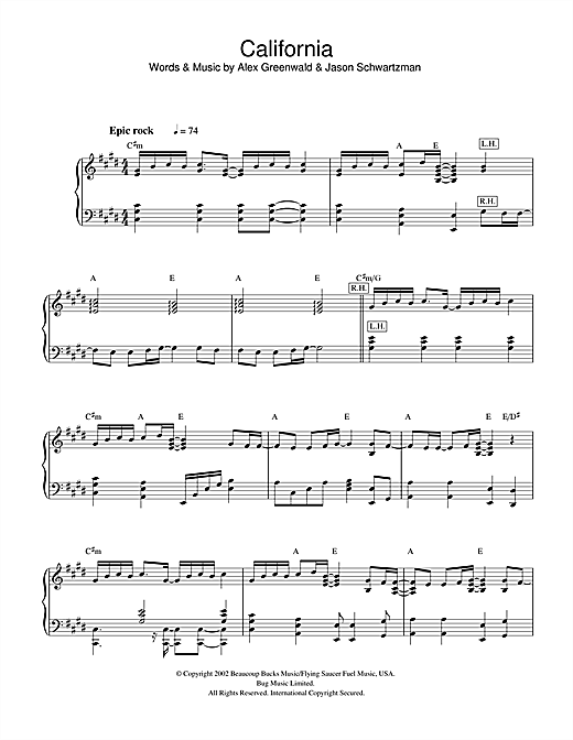 Preview Phantom Planet California (theme from The OC) Pop sheet music, notes and chords for Piano, SKU: 32301 sheet music, piano notes, chords, guitar tabs, score, transpose, transcribe, how to play, guide, download, learn, tutorial, progression, song, artist, awards, billboard, mtv, vh1, tour, single, album, release