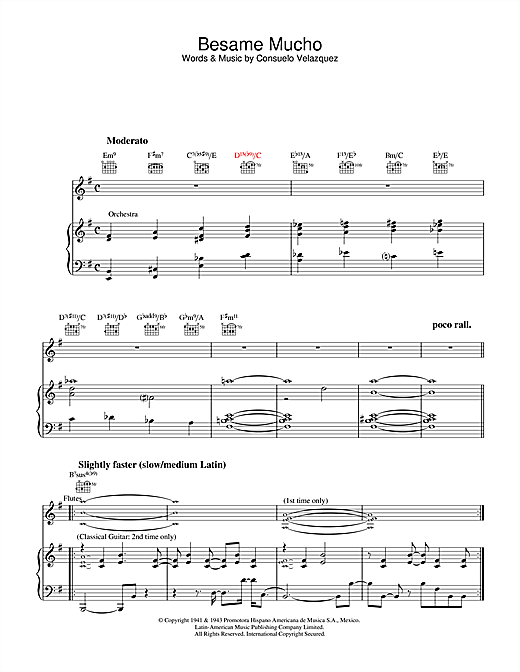 Preview Diana Krall Besame Mucho Jazz sheet music, notes and chords for Piano, Vocal & Guitar, SKU: 32487 sheet music, piano notes, chords, guitar tabs, score, transpose, transcribe, how to play, guide, download, learn, tutorial, progression, song, artist, awards, billboard, mtv, vh1, tour, single, album, release
