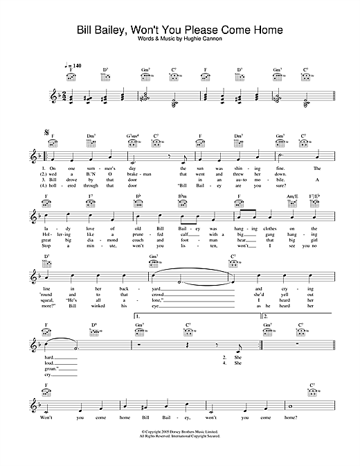 Preview Bobby Darin Bill Bailey Won't You Please Come Home Swing sheet music, notes and chords for Melody Line, Lyrics & Chords, SKU: 32498 sheet music, piano notes, chords, guitar tabs, score, transpose, transcribe, how to play, guide, download, learn, tutorial, progression, song, artist, awards, billboard, mtv, vh1, tour, single, album, release