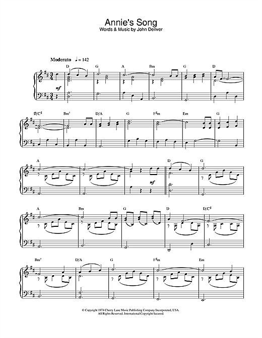 Preview John Denver Annie's Song Folk sheet music, notes and chords for Piano, SKU: 32549 sheet music, piano notes, chords, guitar tabs, score, transpose, transcribe, how to play, guide, download, learn, tutorial, progression, song, artist, awards, billboard, mtv, vh1, tour, single, album, release