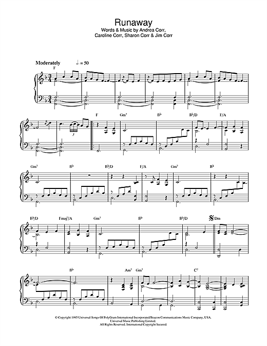 Preview The Corrs Runaway Folk sheet music, notes and chords for Piano, SKU: 32573 sheet music, piano notes, chords, guitar tabs, score, transpose, transcribe, how to play, guide, download, learn, tutorial, progression, song, artist, awards, billboard, mtv, vh1, tour, single, album, release