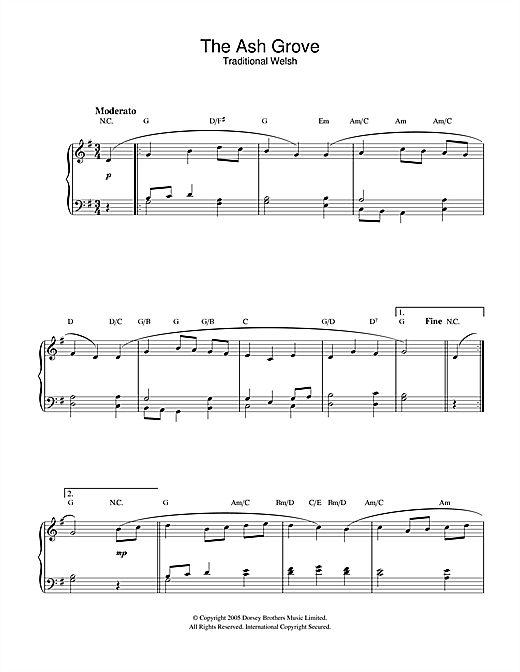 Preview Traditional The Ash Grove (Llwyn On) Traditional sheet music, notes and chords for Piano, SKU: 32577 sheet music, piano notes, chords, guitar tabs, score, transpose, transcribe, how to play, guide, download, learn, tutorial, progression, song, artist, awards, billboard, mtv, vh1, tour, single, album, release