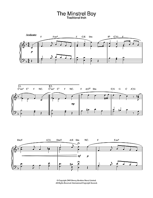 Preview Traditional The Minstrel Boy Traditional sheet music, notes and chords for Piano, SKU: 32584 sheet music, piano notes, chords, guitar tabs, score, transpose, transcribe, how to play, guide, download, learn, tutorial, progression, song, artist, awards, billboard, mtv, vh1, tour, single, album, release