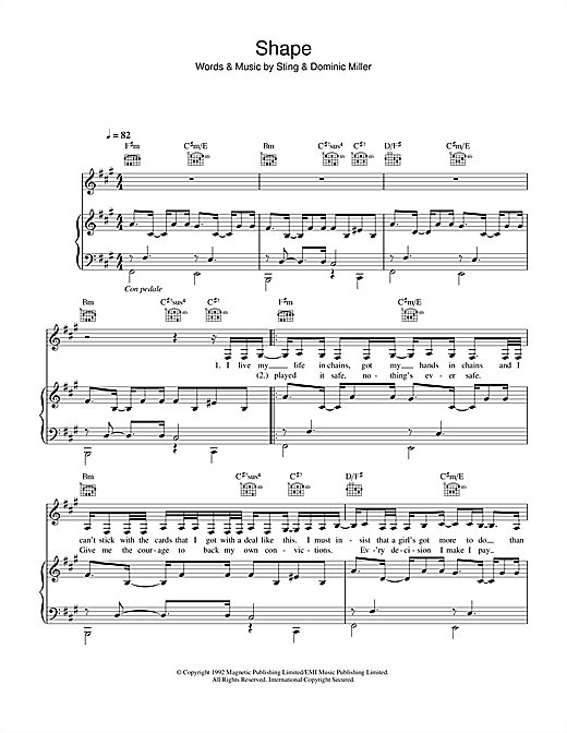 Preview Sugababes Shape R & B sheet music, notes and chords for Piano, Vocal & Guitar, SKU: 32605 sheet music, piano notes, chords, guitar tabs, score, transpose, transcribe, how to play, guide, download, learn, tutorial, progression, song, artist, awards, billboard, mtv, vh1, tour, single, album, release
