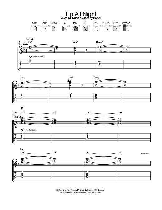 Preview Razorlight Up All Night Rock sheet music, notes and chords for Guitar Tab, SKU: 32704 sheet music, piano notes, chords, guitar tabs, score, transpose, transcribe, how to play, guide, download, learn, tutorial, progression, song, artist, awards, billboard, mtv, vh1, tour, single, album, release