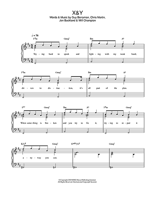 Preview Coldplay X&Y Rock sheet music, notes and chords for Easy Piano, SKU: 32728 sheet music, piano notes, chords, guitar tabs, score, transpose, transcribe, how to play, guide, download, learn, tutorial, progression, song, artist, awards, billboard, mtv, vh1, tour, single, album, release