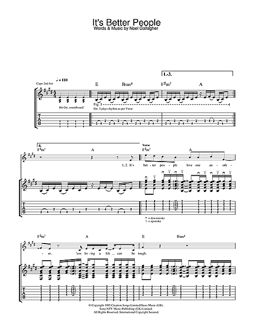 Preview Oasis It's Better People Rock sheet music, notes and chords for Guitar Tab, SKU: 32750 sheet music, piano notes, chords, guitar tabs, score, transpose, transcribe, how to play, guide, download, learn, tutorial, progression, song, artist, awards, billboard, mtv, vh1, tour, single, album, release