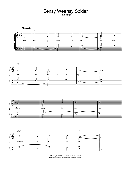 Preview Traditional Eensy Weensy Spider Children sheet music, notes and chords for Piano & Vocal, SKU: 32800 sheet music, piano notes, chords, guitar tabs, score, transpose, transcribe, how to play, guide, download, learn, tutorial, progression, song, artist, awards, billboard, mtv, vh1, tour, single, album, release