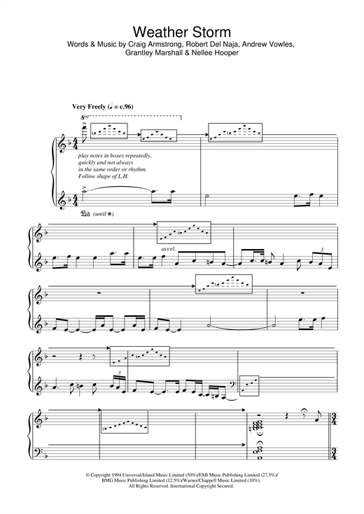 Preview Craig Armstrong Weather Storm (Piano Works version, 1994) Pop sheet music, notes and chords for Piano, SKU: 32895 sheet music, piano notes, chords, guitar tabs, score, transpose, transcribe, how to play, guide, download, learn, tutorial, progression, song, artist, awards, billboard, mtv, vh1, tour, single, album, release