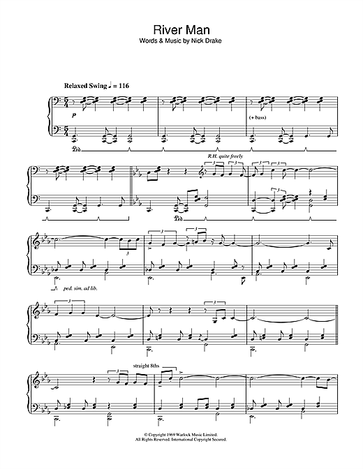 Preview Nick Drake River Man Rock sheet music, notes and chords for Piano, SKU: 32896 sheet music, piano notes, chords, guitar tabs, score, transpose, transcribe, how to play, guide, download, learn, tutorial, progression, song, artist, awards, billboard, mtv, vh1, tour, single, album, release