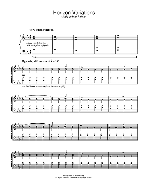Preview Max Richter Horizon Variations Classical sheet music, notes and chords for Piano, SKU: 32901 sheet music, piano notes, chords, guitar tabs, score, transpose, transcribe, how to play, guide, download, learn, tutorial, progression, song, artist, awards, billboard, mtv, vh1, tour, single, album, release