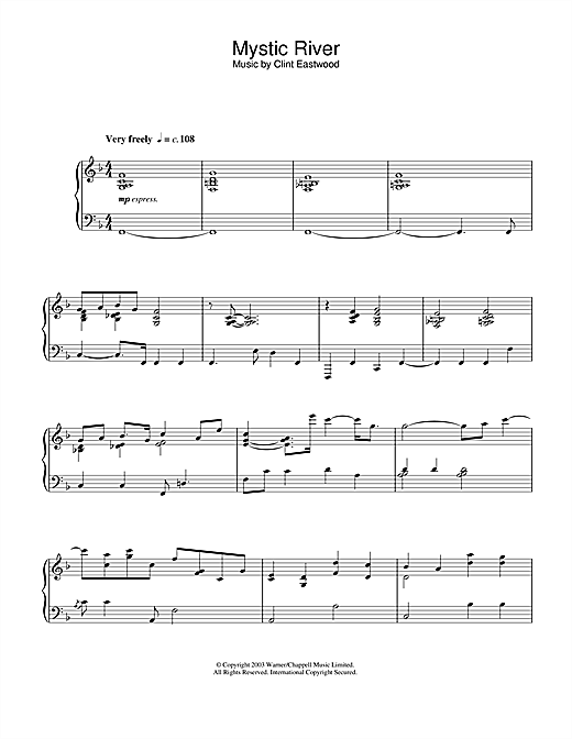 Preview Clint Eastwood Mystic River (main theme) Film and TV sheet music, notes and chords for Piano, SKU: 32903 sheet music, piano notes, chords, guitar tabs, score, transpose, transcribe, how to play, guide, download, learn, tutorial, progression, song, artist, awards, billboard, mtv, vh1, tour, single, album, release