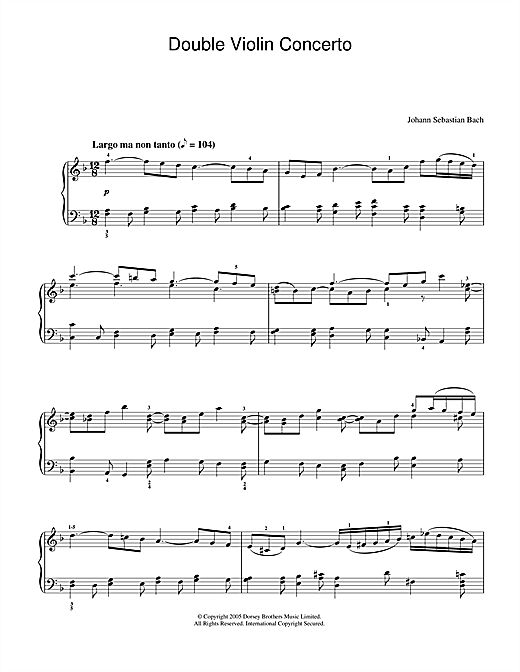 Preview Johann Sebastian Bach Double Violin Concerto, 2nd Movement Classical sheet music, notes and chords for Piano, SKU: 32910 sheet music, piano notes, chords, guitar tabs, score, transpose, transcribe, how to play, guide, download, learn, tutorial, progression, song, artist, awards, billboard, mtv, vh1, tour, single, album, release