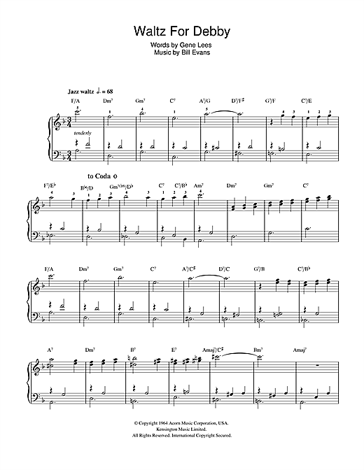 Preview Bill Evans Waltz For Debby Jazz sheet music, notes and chords for Easy Piano, SKU: 32926 sheet music, piano notes, chords, guitar tabs, score, transpose, transcribe, how to play, guide, download, learn, tutorial, progression, song, artist, awards, billboard, mtv, vh1, tour, single, album, release