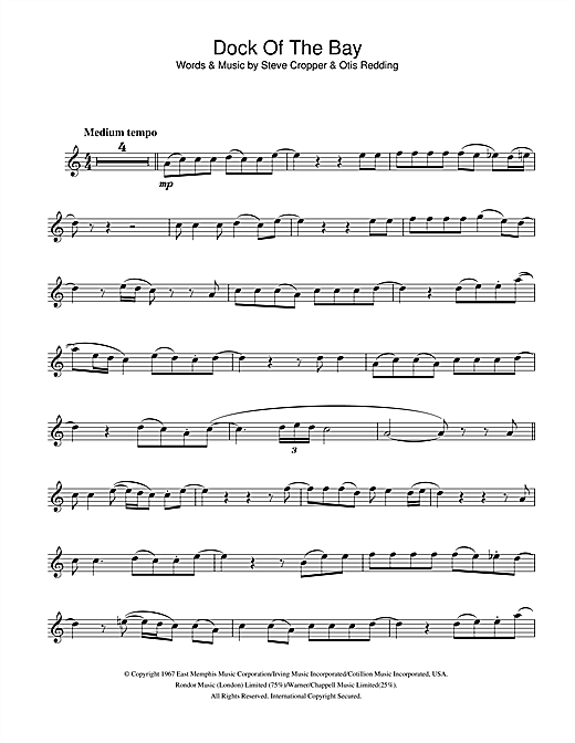 Preview Otis Redding (Sittin' On) The Dock Of The Bay Soul sheet music, notes and chords for Alto Saxophone, SKU: 32935 sheet music, piano notes, chords, guitar tabs, score, transpose, transcribe, how to play, guide, download, learn, tutorial, progression, song, artist, awards, billboard, mtv, vh1, tour, single, album, release