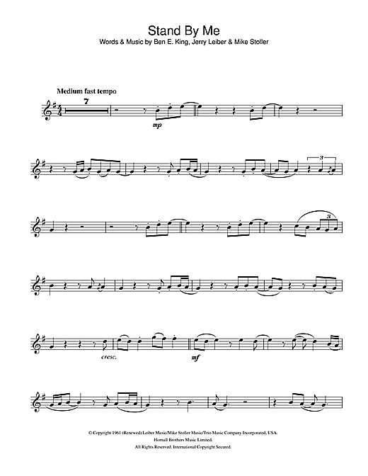 Preview Ben E. King Stand By Me Soul sheet music, notes and chords for Alto Saxophone, SKU: 32939 sheet music, piano notes, chords, guitar tabs, score, transpose, transcribe, how to play, guide, download, learn, tutorial, progression, song, artist, awards, billboard, mtv, vh1, tour, single, album, release
