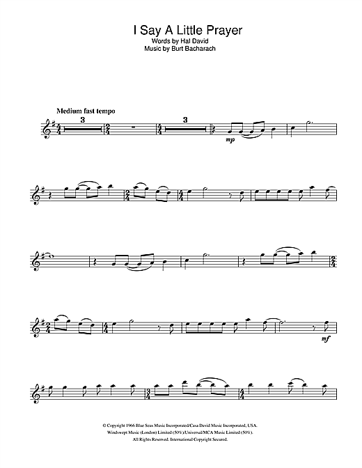 Preview Aretha Franklin I Say A Little Prayer Soul sheet music, notes and chords for Alto Saxophone, SKU: 32945 sheet music, piano notes, chords, guitar tabs, score, transpose, transcribe, how to play, guide, download, learn, tutorial, progression, song, artist, awards, billboard, mtv, vh1, tour, single, album, release