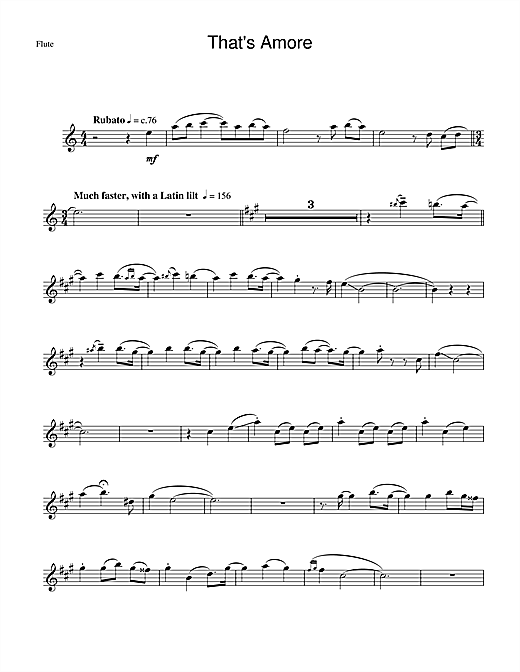 Preview Dean Martin That's Amore Jazz sheet music, notes and chords for Flute, SKU: 33077 sheet music, piano notes, chords, guitar tabs, score, transpose, transcribe, how to play, guide, download, learn, tutorial, progression, song, artist, awards, billboard, mtv, vh1, tour, single, album, release