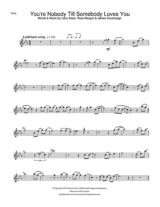 Preview Frank Sinatra You're Nobody Till Somebody Loves You Jazz sheet music, notes and chords for Flute, SKU: 33080 sheet music, piano notes, chords, guitar tabs, score, transpose, transcribe, how to play, guide, download, learn, tutorial, progression, song, artist, awards, billboard, mtv, vh1, tour, single, album, release