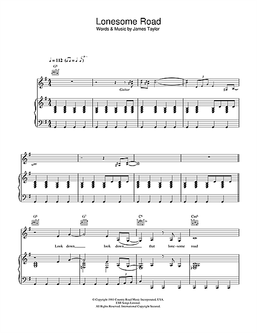 Preview Madeleine Peyroux That Lonesome Road Jazz sheet music, notes and chords for Piano, Vocal & Guitar (Right-Hand Melody), SKU: 33090 sheet music, piano notes, chords, guitar tabs, score, transpose, transcribe, how to play, guide, download, learn, tutorial, progression, song, artist, awards, billboard, mtv, vh1, tour, single, album, release
