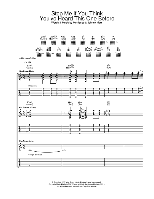 Preview The Smiths Stop Me If You Think You've Heard This One Before Indie sheet music, notes and chords for Guitar Tab, SKU: 33098 sheet music, piano notes, chords, guitar tabs, score, transpose, transcribe, how to play, guide, download, learn, tutorial, progression, song, artist, awards, billboard, mtv, vh1, tour, single, album, release