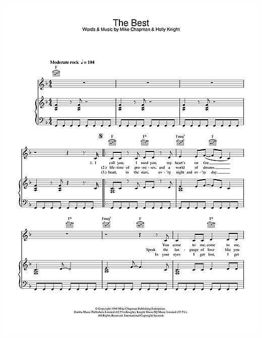 Preview Tina Turner (Simply) The Best Pop sheet music, notes and chords for Piano, Vocal & Guitar (Right-Hand Melody), SKU: 33132 sheet music, piano notes, chords, guitar tabs, score, transpose, transcribe, how to play, guide, download, learn, tutorial, progression, song, artist, awards, billboard, mtv, vh1, tour, single, album, release