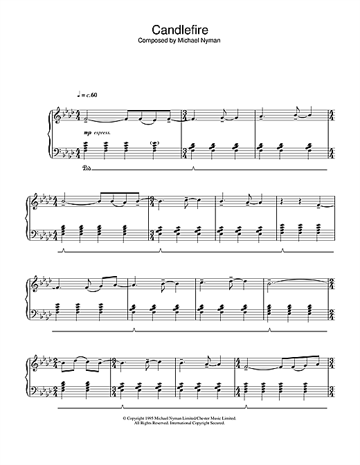 Preview Michael Nyman Candlefire (from The Diary Of Anne Frank) Film and TV sheet music, notes and chords for Piano, SKU: 33193 sheet music, piano notes, chords, guitar tabs, score, transpose, transcribe, how to play, guide, download, learn, tutorial, progression, song, artist, awards, billboard, mtv, vh1, tour, single, album, release