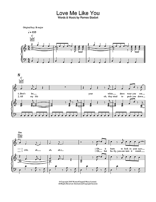 Preview The Magic Numbers Love Me Like You Pop sheet music, notes and chords for Piano, Vocal & Guitar (Right-Hand Melody), SKU: 33236 sheet music, piano notes, chords, guitar tabs, score, transpose, transcribe, how to play, guide, download, learn, tutorial, progression, song, artist, awards, billboard, mtv, vh1, tour, single, album, release
