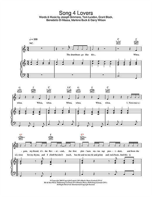 Preview Liberty X Song 4 Lovers Pop sheet music, notes and chords for Piano, Vocal & Guitar (Right-Hand Melody), SKU: 33284 sheet music, piano notes, chords, guitar tabs, score, transpose, transcribe, how to play, guide, download, learn, tutorial, progression, song, artist, awards, billboard, mtv, vh1, tour, single, album, release