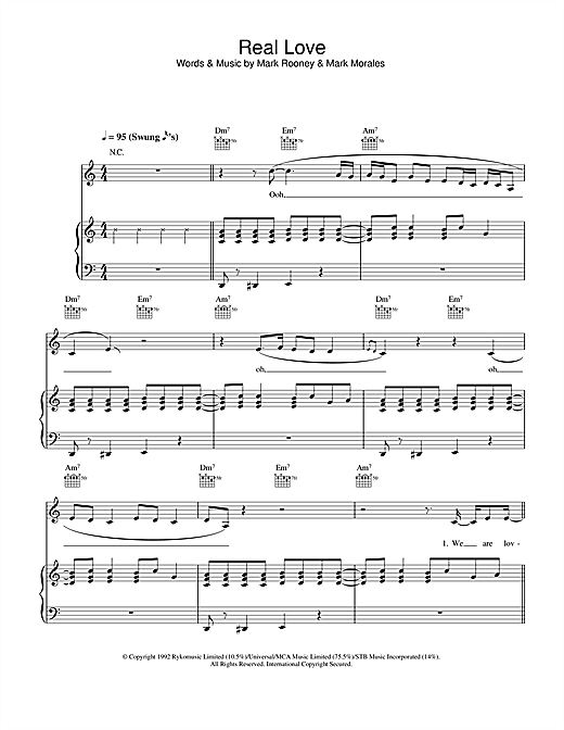 Preview Mary J. Blige Real Love R & B sheet music, notes and chords for Piano, Vocal & Guitar, SKU: 33381 sheet music, piano notes, chords, guitar tabs, score, transpose, transcribe, how to play, guide, download, learn, tutorial, progression, song, artist, awards, billboard, mtv, vh1, tour, single, album, release
