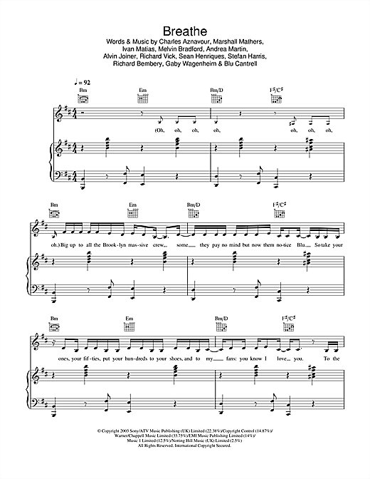 Preview Blu Cantrell Breathe (feat. Sean Paul) R & B sheet music, notes and chords for Piano, Vocal & Guitar, SKU: 33382 sheet music, piano notes, chords, guitar tabs, score, transpose, transcribe, how to play, guide, download, learn, tutorial, progression, song, artist, awards, billboard, mtv, vh1, tour, single, album, release