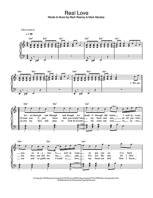 Preview Mary J. Blige Real Love R & B sheet music, notes and chords for Easy Piano, SKU: 33521 sheet music, piano notes, chords, guitar tabs, score, transpose, transcribe, how to play, guide, download, learn, tutorial, progression, song, artist, awards, billboard, mtv, vh1, tour, single, album, release