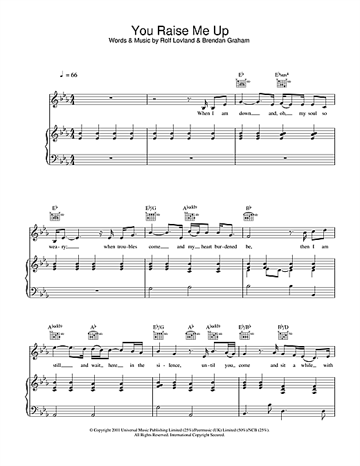 Preview Westlife You Raise Me Up Pop sheet music, notes and chords for Piano, Vocal & Guitar, SKU: 33596 sheet music, piano notes, chords, guitar tabs, score, transpose, transcribe, how to play, guide, download, learn, tutorial, progression, song, artist, awards, billboard, mtv, vh1, tour, single, album, release