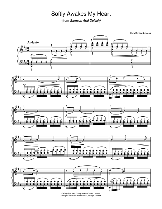 Preview Camille Saint-Saens Softly Awakes My Heart (from Samson And Delilah) Classical sheet music, notes and chords for Piano, SKU: 33670 sheet music, piano notes, chords, guitar tabs, score, transpose, transcribe, how to play, guide, download, learn, tutorial, progression, song, artist, awards, billboard, mtv, vh1, tour, single, album, release