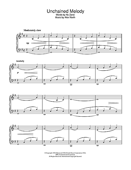 Preview Hy Zaret Unchained Melody Pop sheet music, notes and chords for Piano, SKU: 33673 sheet music, piano notes, chords, guitar tabs, score, transpose, transcribe, how to play, guide, download, learn, tutorial, progression, song, artist, awards, billboard, mtv, vh1, tour, single, album, release