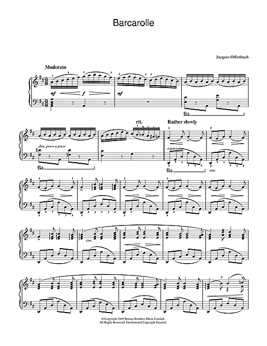 Preview Jacques Offenbach Barcarolle (from The Tales Of Hoffmann) Classical sheet music, notes and chords for Piano, SKU: 33677 sheet music, piano notes, chords, guitar tabs, score, transpose, transcribe, how to play, guide, download, learn, tutorial, progression, song, artist, awards, billboard, mtv, vh1, tour, single, album, release