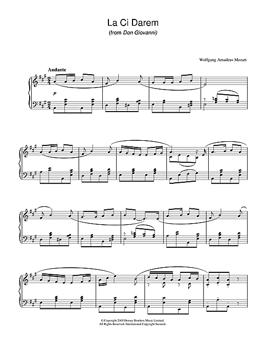 Preview Wolfgang Amadeus Mozart La, Ci Darem La Mano (from Don Giovanni) Classical sheet music, notes and chords for Piano, SKU: 33686 sheet music, piano notes, chords, guitar tabs, score, transpose, transcribe, how to play, guide, download, learn, tutorial, progression, song, artist, awards, billboard, mtv, vh1, tour, single, album, release