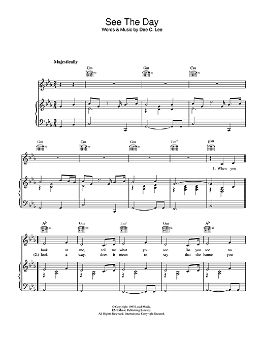 Preview Girls Aloud See The Day Pop sheet music, notes and chords for Piano, Vocal & Guitar (Right-Hand Melody), SKU: 33730 sheet music, piano notes, chords, guitar tabs, score, transpose, transcribe, how to play, guide, download, learn, tutorial, progression, song, artist, awards, billboard, mtv, vh1, tour, single, album, release