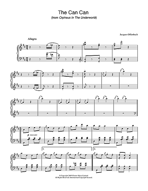 Preview Jacques Offenbach The Can Can (from Orpheus In The Underworld) Classical sheet music, notes and chords for Piano, SKU: 33762 sheet music, piano notes, chords, guitar tabs, score, transpose, transcribe, how to play, guide, download, learn, tutorial, progression, song, artist, awards, billboard, mtv, vh1, tour, single, album, release