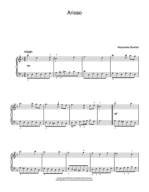 Preview Alessandro Scarlatti Arioso Classical sheet music, notes and chords for Piano, SKU: 33870 sheet music, piano notes, chords, guitar tabs, score, transpose, transcribe, how to play, guide, download, learn, tutorial, progression, song, artist, awards, billboard, mtv, vh1, tour, single, album, release