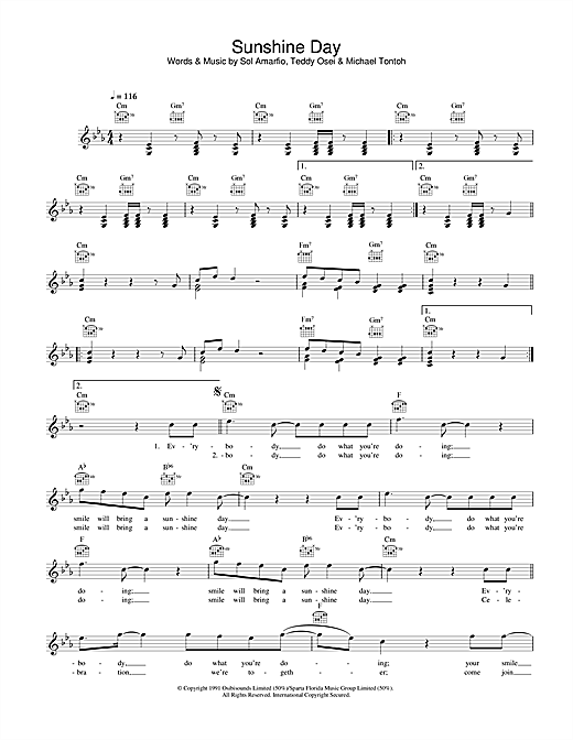 Preview Osibisa Sunshine Day Pop sheet music, notes and chords for Melody Line, Lyrics & Chords, SKU: 33940 sheet music, piano notes, chords, guitar tabs, score, transpose, transcribe, how to play, guide, download, learn, tutorial, progression, song, artist, awards, billboard, mtv, vh1, tour, single, album, release