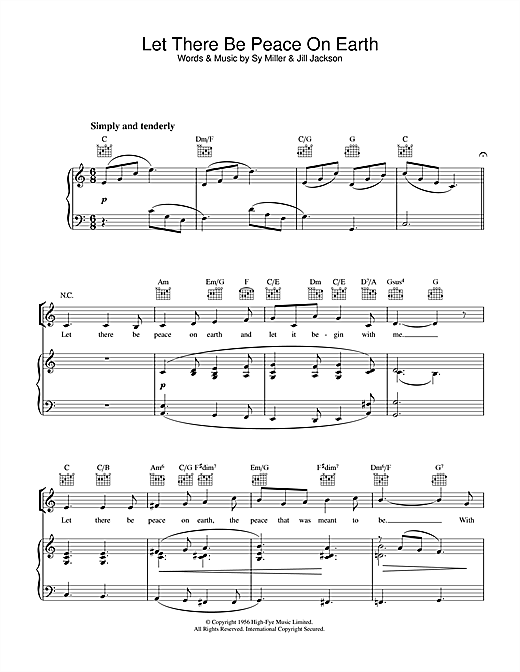 Preview The Choirboys Let There Be Peace On Earth Pop sheet music, notes and chords for Piano, Vocal & Guitar (Right-Hand Melody), SKU: 33967 sheet music, piano notes, chords, guitar tabs, score, transpose, transcribe, how to play, guide, download, learn, tutorial, progression, song, artist, awards, billboard, mtv, vh1, tour, single, album, release
