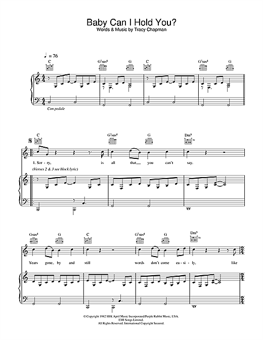 Preview Boyzone Baby Can I Hold You Pop sheet music, notes and chords for Piano, Vocal & Guitar, SKU: 33977 sheet music, piano notes, chords, guitar tabs, score, transpose, transcribe, how to play, guide, download, learn, tutorial, progression, song, artist, awards, billboard, mtv, vh1, tour, single, album, release