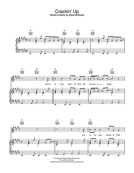 Preview Paul McCartney Crackin' Up Rock sheet music, notes and chords for Piano, Vocal & Guitar (Right-Hand Melody), SKU: 34035 sheet music, piano notes, chords, guitar tabs, score, transpose, transcribe, how to play, guide, download, learn, tutorial, progression, song, artist, awards, billboard, mtv, vh1, tour, single, album, release