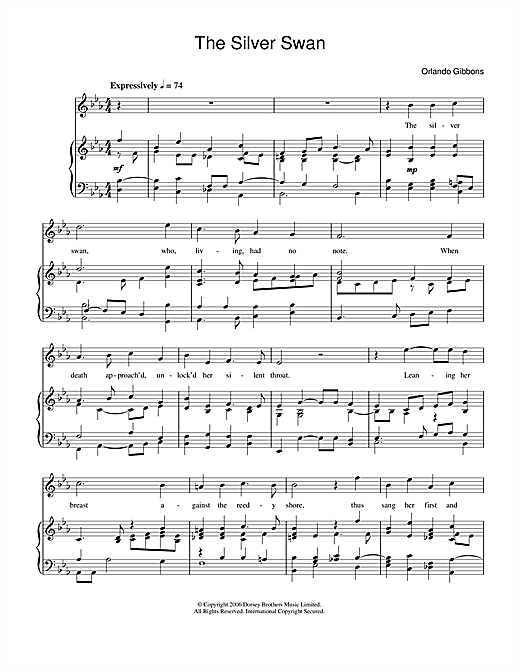 Preview Orlando Gibbons The Silver Swan Classical sheet music, notes and chords for Piano & Vocal, SKU: 34063 sheet music, piano notes, chords, guitar tabs, score, transpose, transcribe, how to play, guide, download, learn, tutorial, progression, song, artist, awards, billboard, mtv, vh1, tour, single, album, release