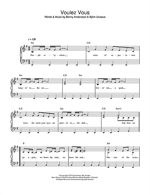 Preview ABBA Voulez Vous Disco sheet music, notes and chords for Easy Piano, SKU: 34084 sheet music, piano notes, chords, guitar tabs, score, transpose, transcribe, how to play, guide, download, learn, tutorial, progression, song, artist, awards, billboard, mtv, vh1, tour, single, album, release